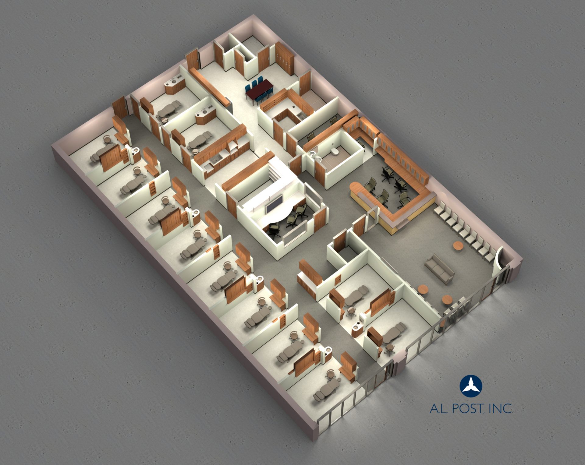 Dental Office 3D Floor Plan A.L. POST, Inc.